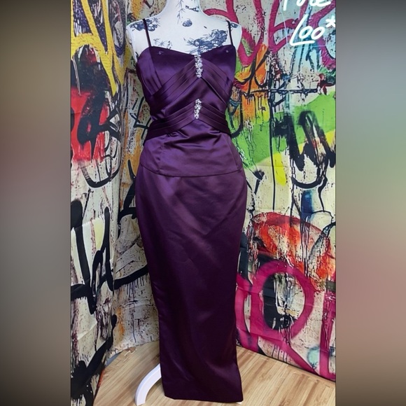 Impression Bridal Purple Satin 3pc Evening Mother of Bride Mother of Groom Dress - Picture 3 of 12